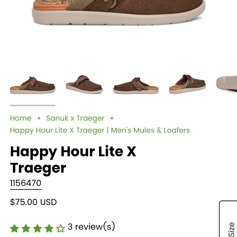 Sanuk x Traeger Slip On Loafers Men’s Size 7/Women’s 8 Brown Brand New